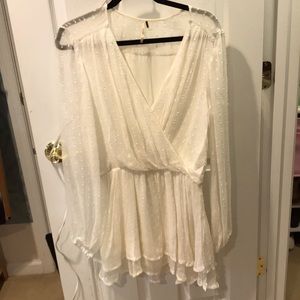Free people white sheer mini dress